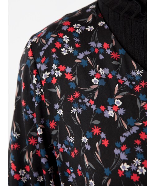 w closet（ダブルクローゼット）の「小花柄ロングガウンワンピース（ワンピース/ドレス・レディース・ボルドー/ブラック・FREE）」の7枚目の写真