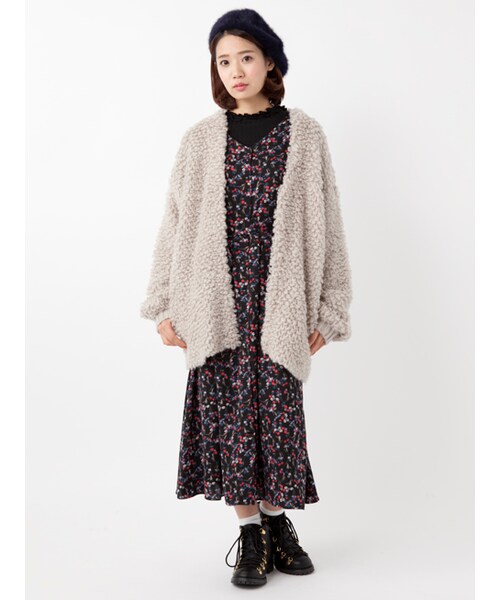 w closet（ダブルクローゼット）の「小花柄ロングガウンワンピース（ワンピース/ドレス・レディース・ボルドー/ブラック・FREE）」の15枚目の写真