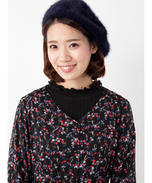 w closet（ダブルクローゼット）の「小花柄ロングガウンワンピース（ワンピース/ドレス・レディース・ボルドー/ブラック・FREE）」の6枚目の写真