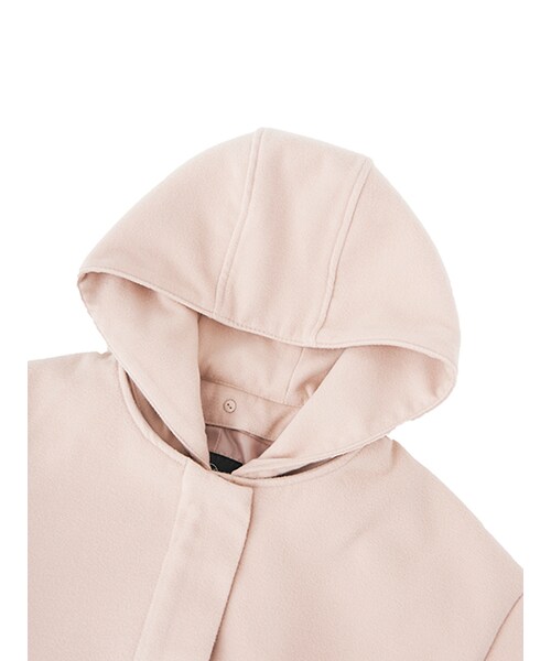 w closet（ダブルクローゼット）の「ラビットファー袖フードコート（ジャケット/アウター・レディース・ピンク/キャメル/グレー・FREE）」の7枚目の写真