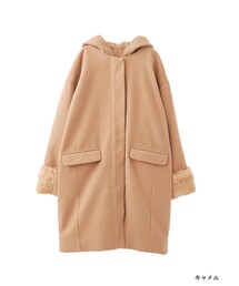 w closet | ラビットファー袖フードコート(ジャケット/アウター)