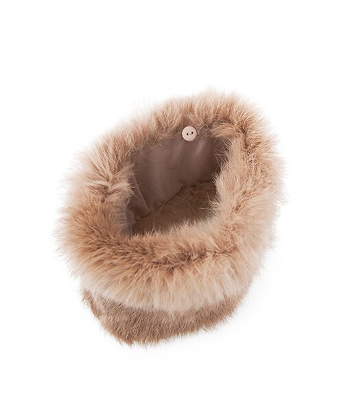 w closet（ダブルクローゼット）の「ラビットファー袖フードコート（ジャケット/アウター・レディース・ピンク/キャメル/グレー・FREE）」の13枚目の写真