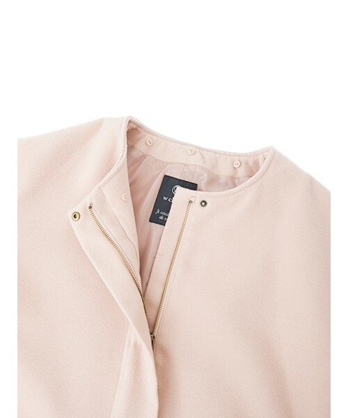 w closet（ダブルクローゼット）の「ラビットファー袖フードコート（ジャケット/アウター・レディース・ピンク/キャメル/グレー・FREE）」の8枚目の写真