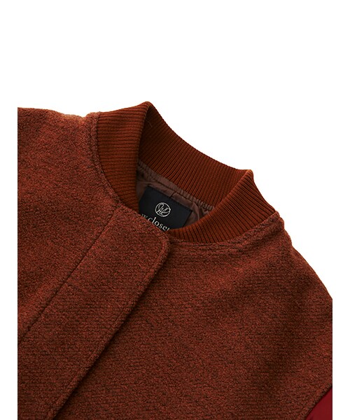 w closet(ダブルクローゼット)の「異素材切替ロングMA-1(ジャケット/アウター・レディース・カーキ/チャコール/Dキャメル・FREE)」の7枚目の写真