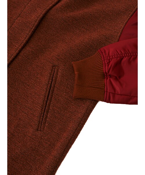 w closet(ダブルクローゼット)の「異素材切替ロングMA-1(ジャケット/アウター・レディース・カーキ/チャコール/Dキャメル・FREE)」の10枚目の写真