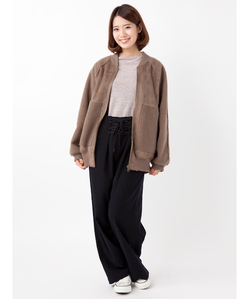 w closet（ダブルクローゼット）の「フェイクムートンリバーシブルブルゾン（ジャケット/アウター・レディース・Lベージュ/Sグレー/モカ・FREE）」の15枚目の写真