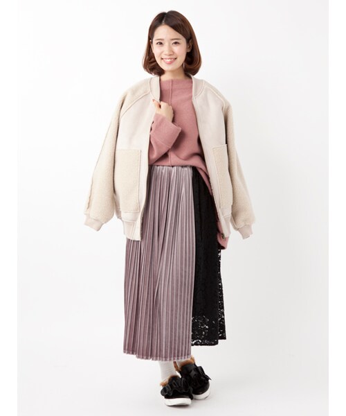 w closet（ダブルクローゼット）の「フェイクムートンリバーシブルブルゾン（ジャケット/アウター・レディース・Lベージュ/Sグレー/モカ・FREE）」の16枚目の写真