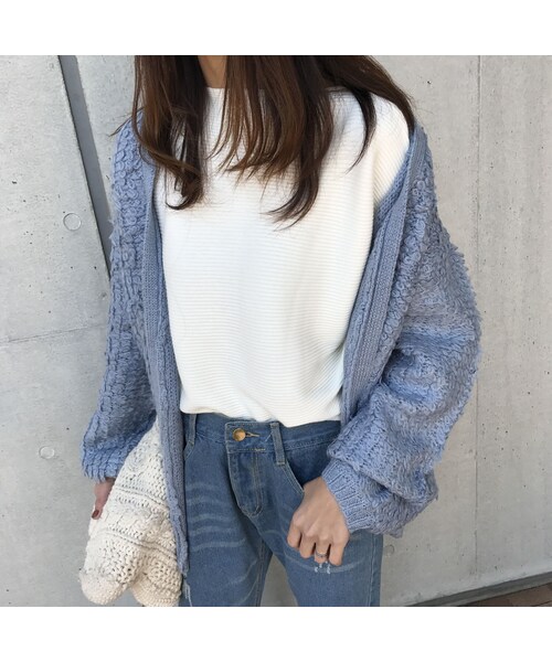 copine（コピン）の「★再入荷★新色追加！もこもこループ編みニットカーデ(color)【9color】（カーディガン/ボレロ・レディース・その他）」の3枚目の写真