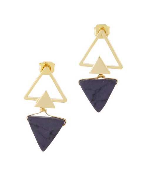 EVRIS（エヴリス）の「トライアングルマーブルピアス（アクセサリー・レディース・ホワイト/ピンク/ネイビー・F）」の3枚目の写真