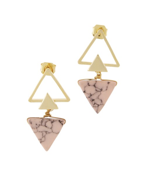 EVRIS（エヴリス）の「トライアングルマーブルピアス（アクセサリー・レディース・ホワイト/ピンク/ネイビー・F）」の4枚目の写真