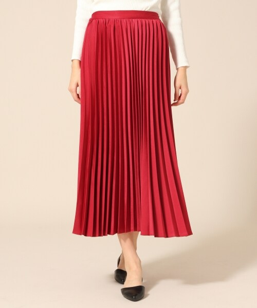 LOWRYS FARM（ローリーズファーム）の「マットサテンプリーツスカート（スカート・ブラック/グレー/レッド/ベージュ）」の4枚目の写真