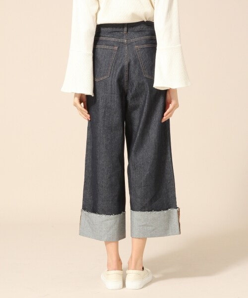 LOWRYS FARM（ローリーズファーム）の「ＣＯＮＥワイドパンツ（パンツ・ブルーオリカエシ/ブルーキリカエ/ワンウォッシュオリカエシ）」の7枚目の写真