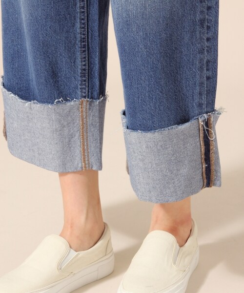 LOWRYS FARM（ローリーズファーム）の「ＣＯＮＥワイドパンツ（パンツ・ブルーオリカエシ/ブルーキリカエ/ワンウォッシュオリカエシ）」の15枚目の写真