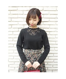 an another angelus | スカラップレースヨークニットプルオーバー/an another angelus(ニット/セーター)