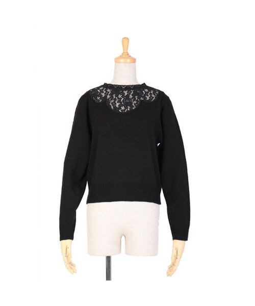 an another angelus（アンアナザーアンジェラス）の「スカラップレースヨークニットプルオーバー/an another angelus（ニット/セーター・レディース・その他）」の2枚目の写真
