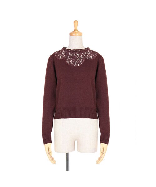 an another angelus（アンアナザーアンジェラス）の「スカラップレースヨークニットプルオーバー/an another angelus（ニット/セーター・レディース・その他）」の3枚目の写真