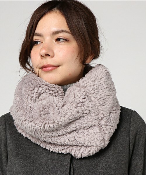 archives（アルシーヴ）の「スヌード付きノーカラーコート（ノーカラージャケット・レディース・アイボリー/グレー/チャコールグレー・MEDIUM）」の7枚目の写真