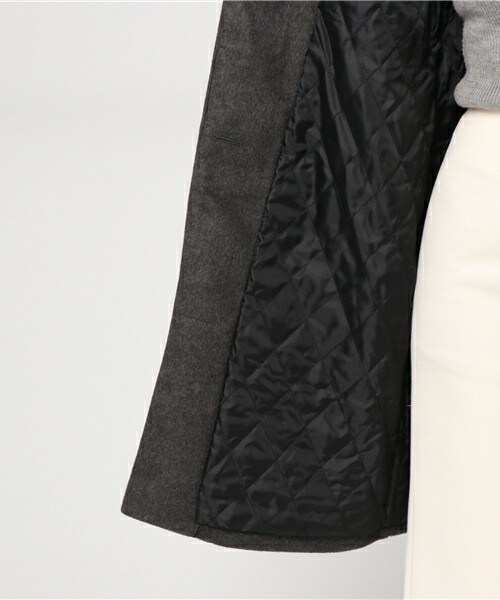 archives（アルシーヴ）の「スヌード付きノーカラーコート（ノーカラージャケット・レディース・アイボリー/グレー/チャコールグレー・MEDIUM）」の12枚目の写真