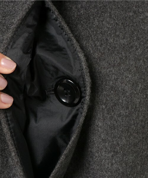 archives（アルシーヴ）の「スヌード付きノーカラーコート（ノーカラージャケット・レディース・アイボリー/グレー/チャコールグレー・MEDIUM）」の11枚目の写真