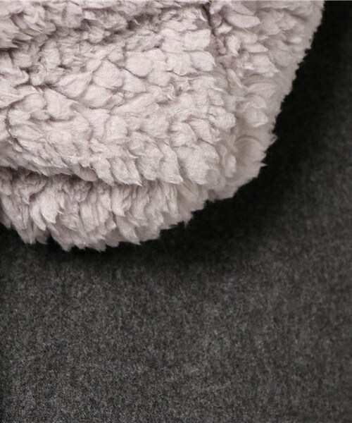 archives（アルシーヴ）の「スヌード付きノーカラーコート（ノーカラージャケット・レディース・アイボリー/グレー/チャコールグレー・MEDIUM）」の13枚目の写真