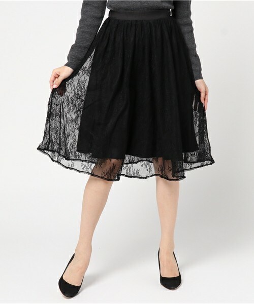 archives（アルシーヴ）の「レース地スカート（スカート・レディース・ブラック/グレー/ピンク・MEDIUM）」の2枚目の写真