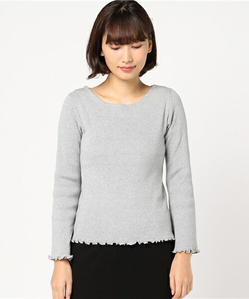 archives（アルシーヴ）の「袖フレアリブプルオーバー（ニット/セーター・レディース・オフホワイト/グレー/モカ/グリーン・MEDIUM）」の5枚目の写真