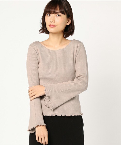 archives（アルシーヴ）の「袖フレアリブプルオーバー（ニット/セーター・レディース・オフホワイト/グレー/モカ/グリーン・MEDIUM）」の3枚目の写真