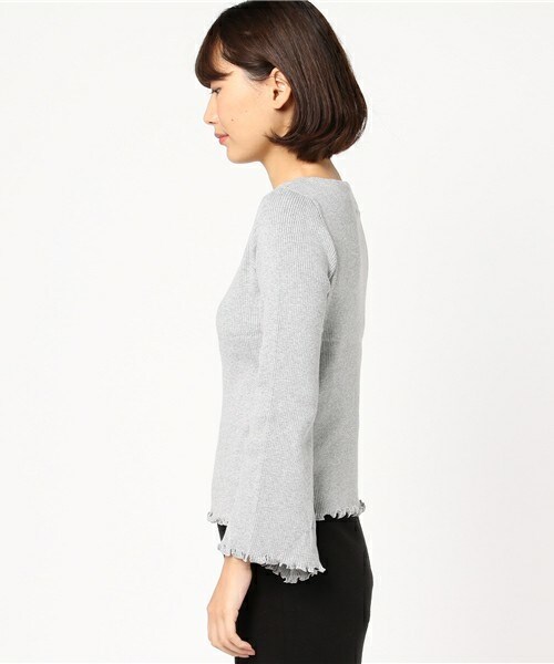 archives（アルシーヴ）の「袖フレアリブプルオーバー（ニット/セーター・レディース・オフホワイト/グレー/モカ/グリーン・MEDIUM）」の6枚目の写真