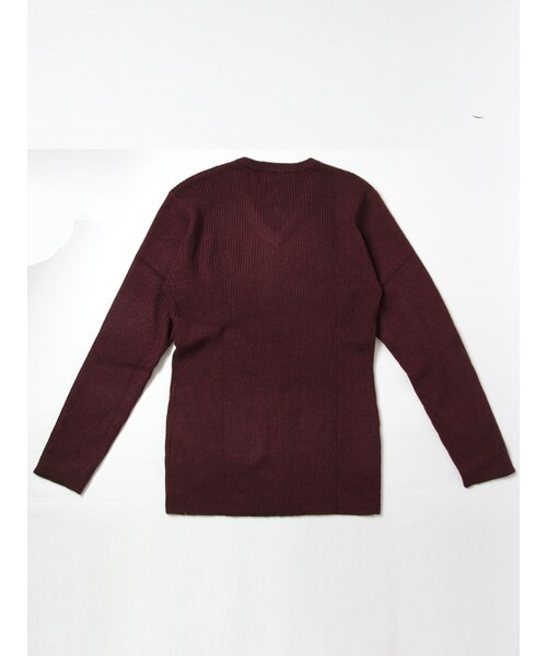 JACKROSE（ジャックローズ）の「カシミヤタッチリブ編みVネックニット（トップス・メンズ・ブラック/ホワイト/ワイン・M/L）」の18枚目の写真