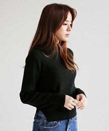 DHOLIC | モックネッククロップドニットプルオーバー(ニット/セーター)