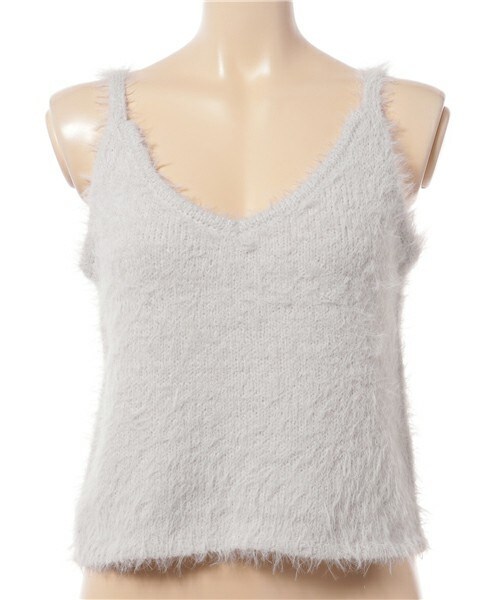 archives（アルシーヴ）の「フェザーニットキャミソール（ニット/セーター・レディース・ブラック/グレー/ピンク・MEDIUM）」の3枚目の写真