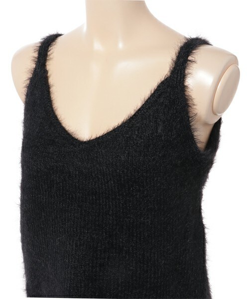 archives（アルシーヴ）の「フェザーニットキャミソール（ニット/セーター・レディース・ブラック/グレー/ピンク・MEDIUM）」の6枚目の写真