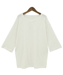 Dailyabout | シンプルラウンドネックスラブ8分袖Tシャツ(P0000WHE)(Tシャツ/カットソー)