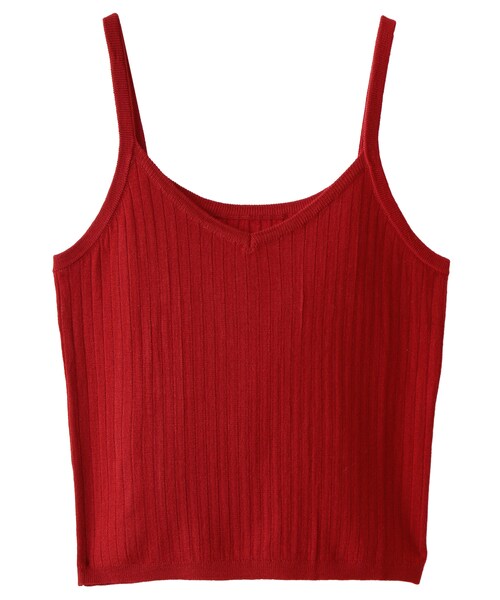 GRL（グレイル）の「リブニットキャミソール（キャミソール・レディース・オレンジ/レッド・M）」の2枚目の写真