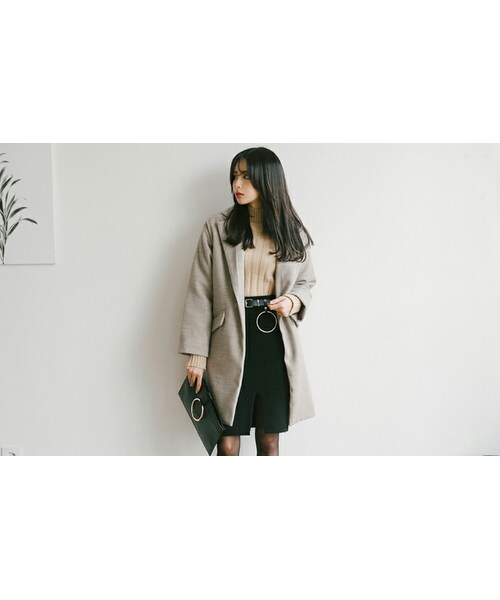 2PER(2プロ)の「シンプルシングルボタンチェスターコート(P0000ESB)(チェスターコート・レディース・null・FREE)」の1枚目の写真