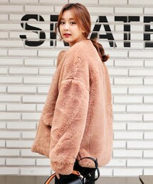 DHOLIC | ソフトタッチフェイクファージャケット(その他アウター)