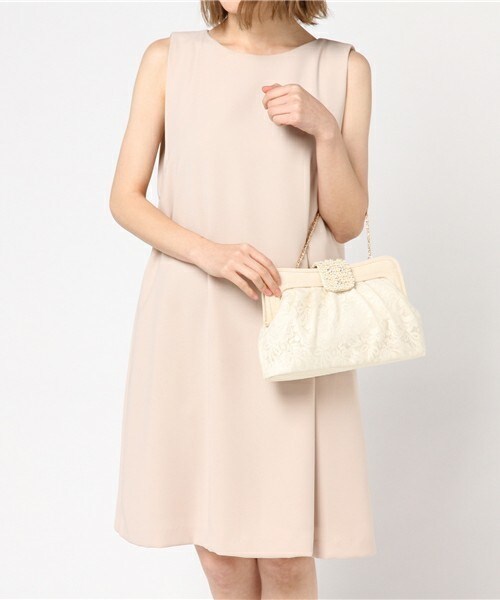 INTERPLANET WINGS(インタープラネットウィング)の「パールフラップレースパーティバッグ(クラッチバッグ・レディース・ブラック/ベージュ・FREE)」の9枚目の写真