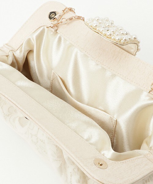 INTERPLANET WINGS(インタープラネットウィング)の「パールフラップレースパーティバッグ(クラッチバッグ・レディース・ブラック/ベージュ・FREE)」の8枚目の写真