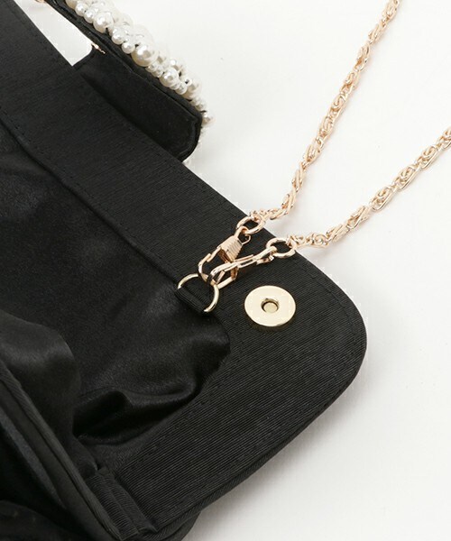 INTERPLANET WINGS(インタープラネットウィング)の「パールフラップレースパーティバッグ(クラッチバッグ・レディース・ブラック/ベージュ・FREE)」の6枚目の写真