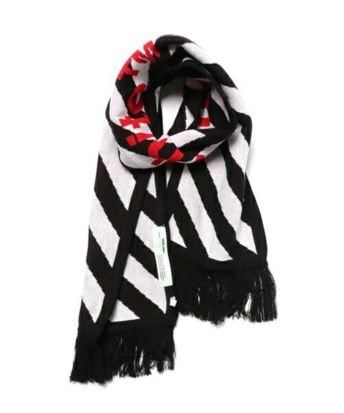 off white（オフホワイト）の「OFF WHITE 『DIAG + ARROWS』マフラー（マフラー・メンズ・ブラック・FREE）」の2枚目の写真