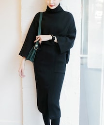 DHOLIC | ハイネッククロップドTシャツ&スリットペンシルスカートSET(Tシャツ/カットソー)