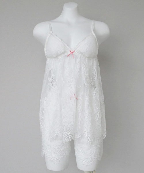 DHOLIC（ディーホリック）の「レースベビードール&ショーツ&ガウン3SET（その他アンダーウェア/インナー・レディース・ブラック/ピンク/ホワイト・FREE）」の2枚目の写真