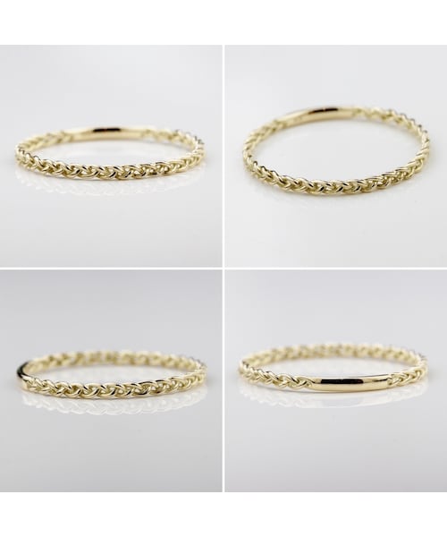 pinacoteca（ピナコテーカ）の「ピナコテーカ 320 ブレード 三編み リング ピンキーリング（リング・レディース・ゴールド・5.5号〜13号）」の2枚目の写真