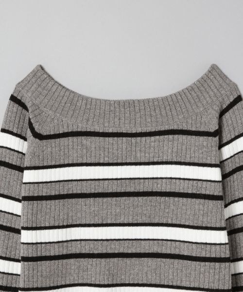 JEANASIS（ジーナシス）の「12Gマルチボーダーオフプルオーバー（トップス・アイボリー()/ブラック()/グレー系その他()/ブラウン系その他()）」の9枚目の写真