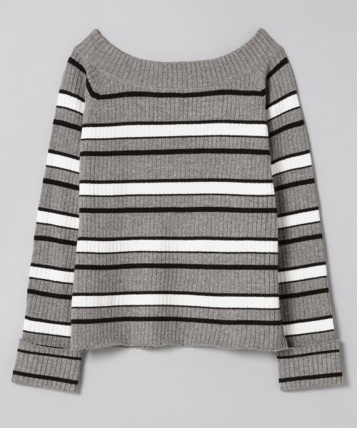 JEANASIS（ジーナシス）の「12Gマルチボーダーオフプルオーバー（トップス・アイボリー()/ブラック()/グレー系その他()/ブラウン系その他()）」の3枚目の写真