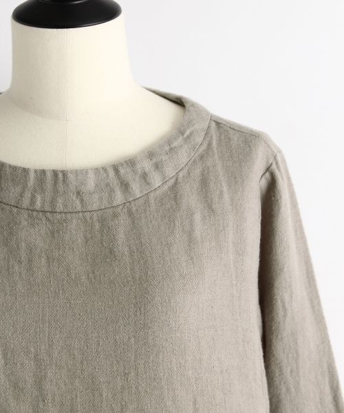 studio CLIP（スタディオクリップ）の「[ADVANCE LINE]25リネンヘリンボーンワンピース（ワンピース/ドレス・グレー/チャコール）」の4枚目の写真