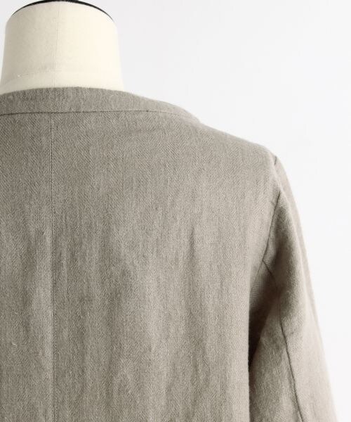 studio CLIP（スタディオクリップ）の「[ADVANCE LINE]25リネンヘリンボーンワンピース（ワンピース/ドレス・グレー/チャコール）」の8枚目の写真
