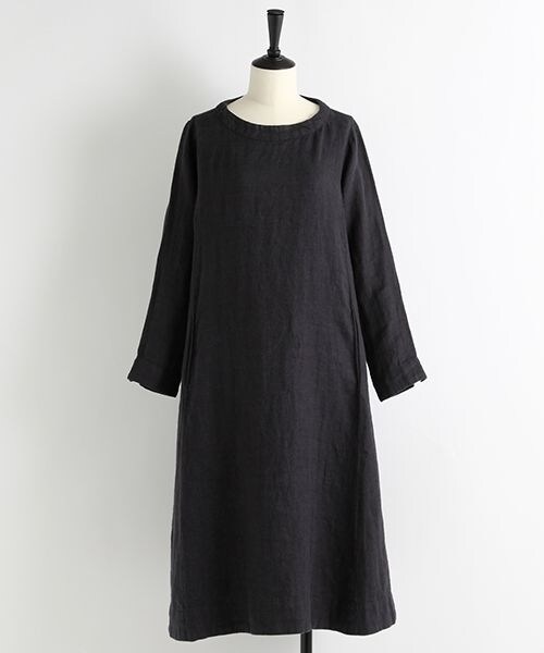 studio CLIP（スタディオクリップ）の「[ADVANCE LINE]25リネンヘリンボーンワンピース（ワンピース/ドレス・グレー/チャコール）」の2枚目の写真