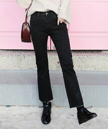 DHOLIC | 裏起毛ミッドライズデニムパンツ(デニムパンツ)