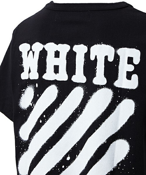 【OFF-WHITE】Black☆Diag コットン レギュラー Tシャツ off white 在庫処分 オフホワイト Tシャツ ブラック DIAG SKULLS